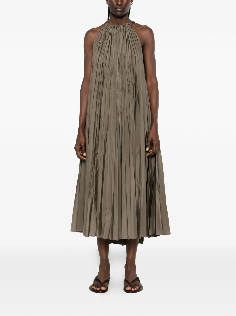 Max Mara Geplooide midi-jurk Groen