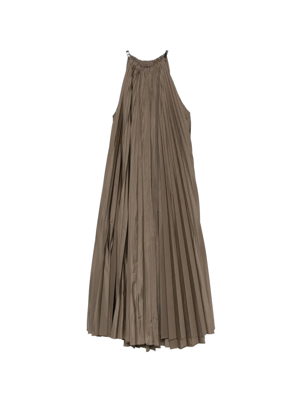 Max Mara pleated halterneck midi dress - Verde
