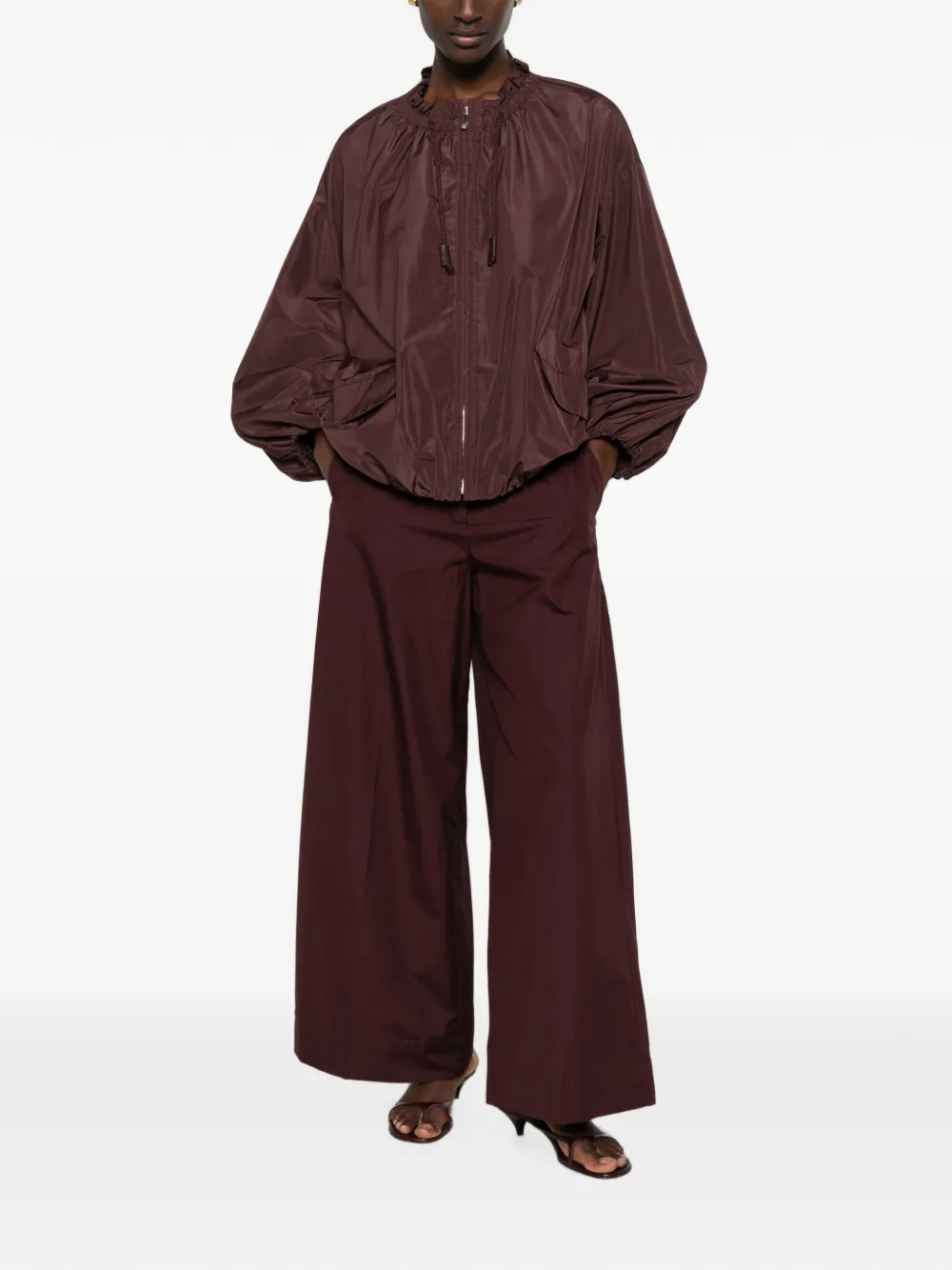  's Max Mara Drawstring Ruffled Jacket - Morado 