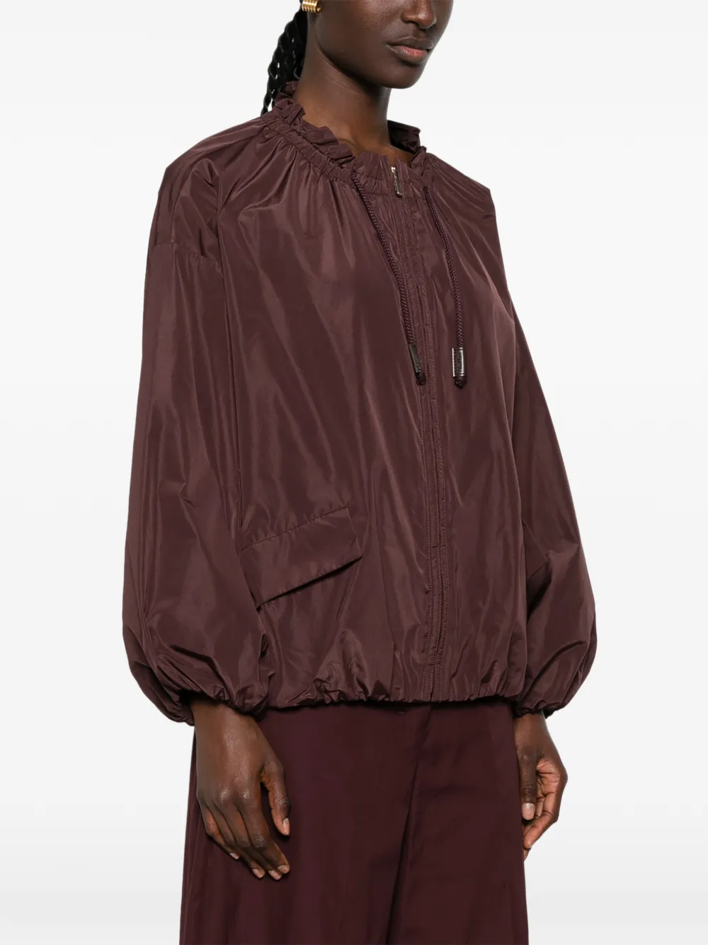  's Max Mara Drawstring Ruffled Jacket - Morado 