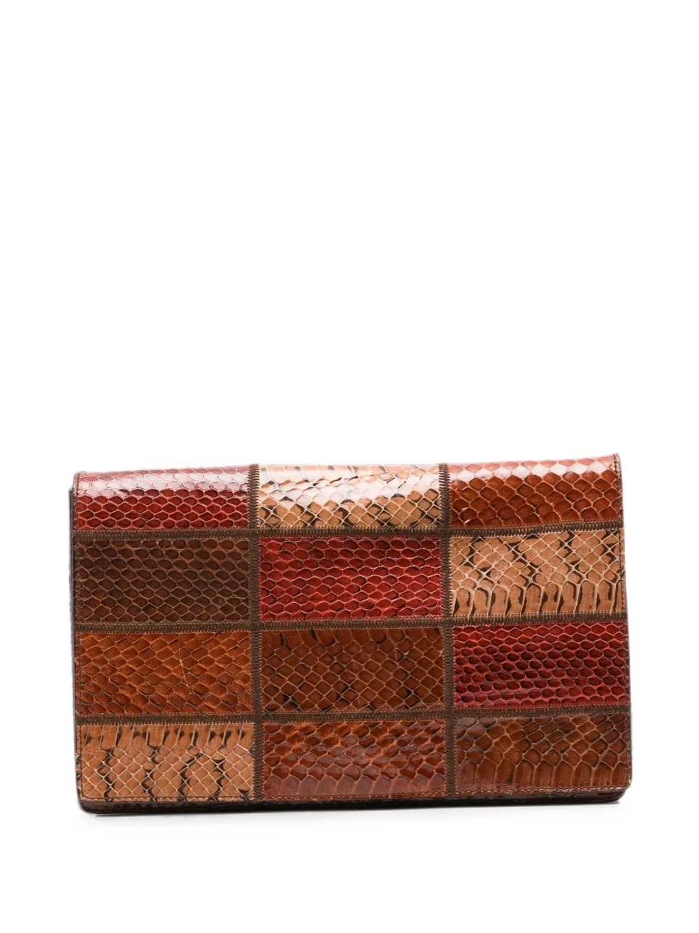 Miu Miu Pre-Owned Clutch con design patchwork anni 2000 - Marrone