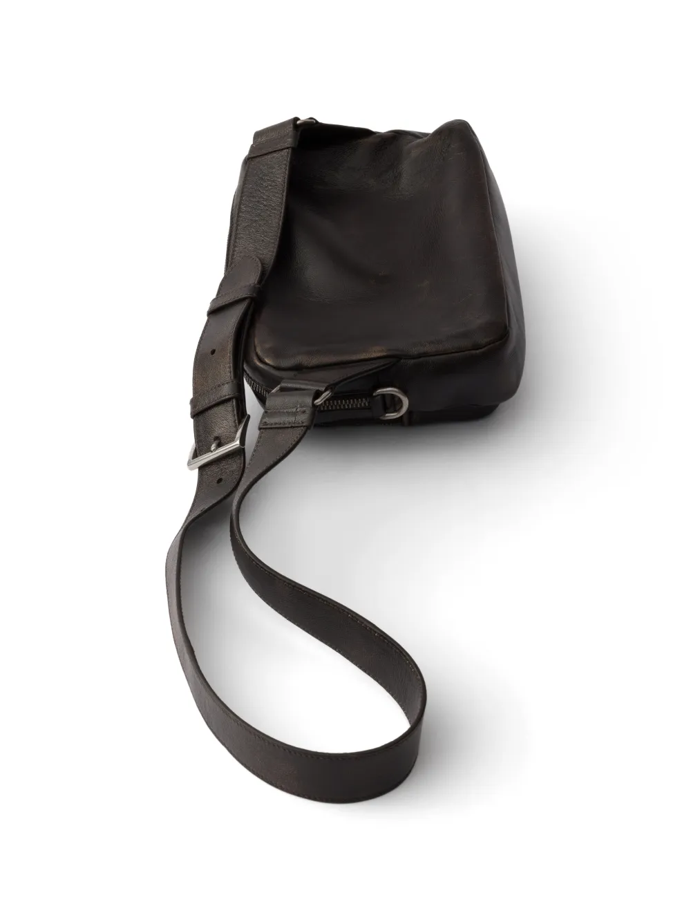 Prada Schoudertas met gerafelde logoprint Bruin