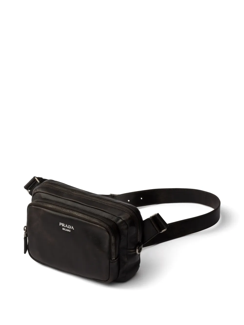 Prada Schoudertas met gerafelde logoprint Bruin