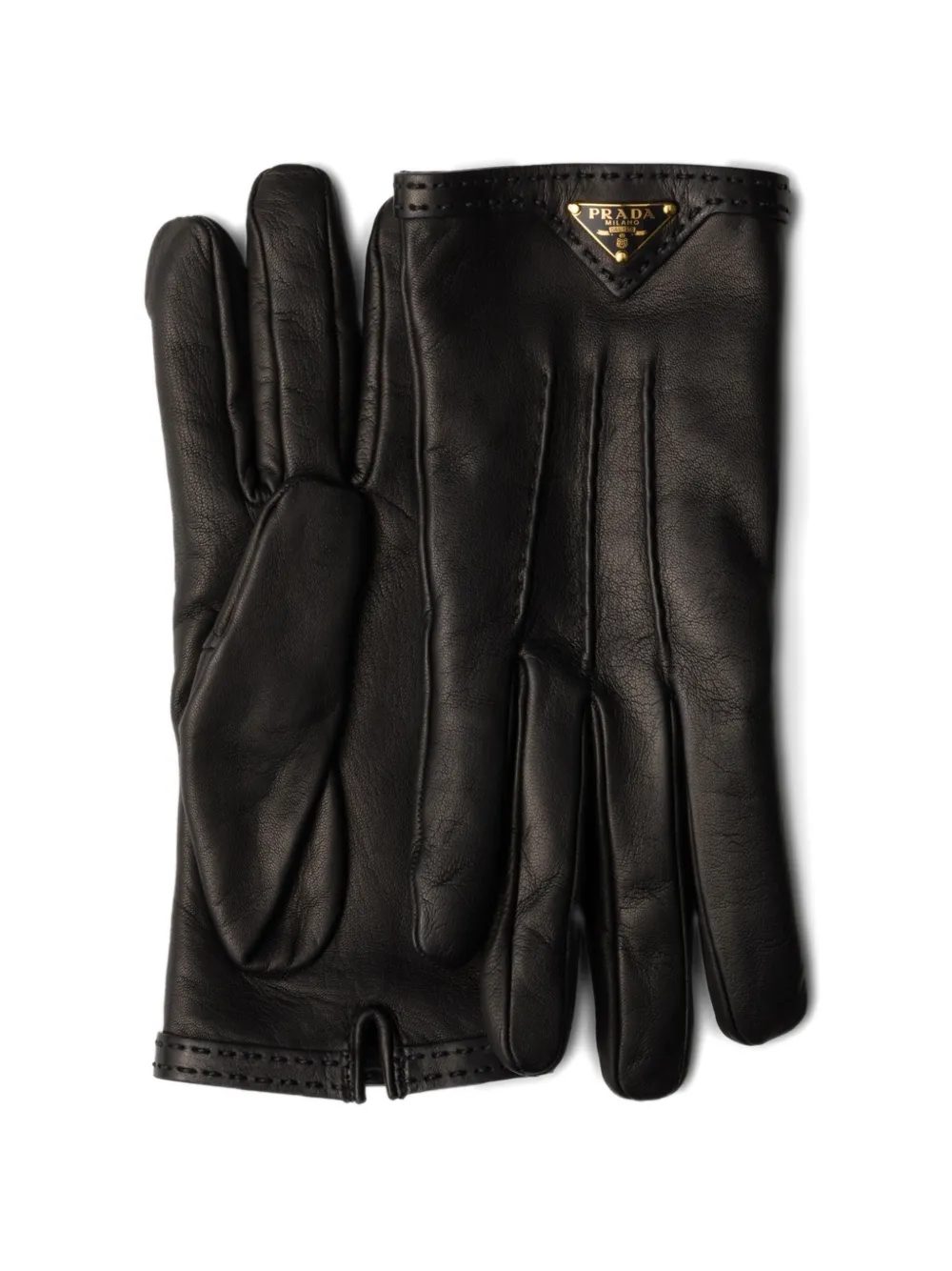 Prada leather gloves - Schwarz