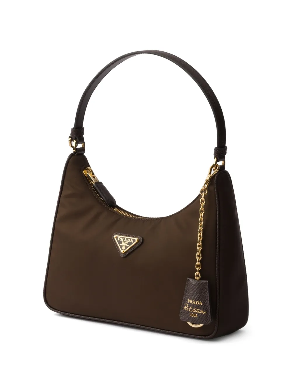 Prada Re-Edition 2005 Re-Nylon en Saffiano mini-tas Bruin