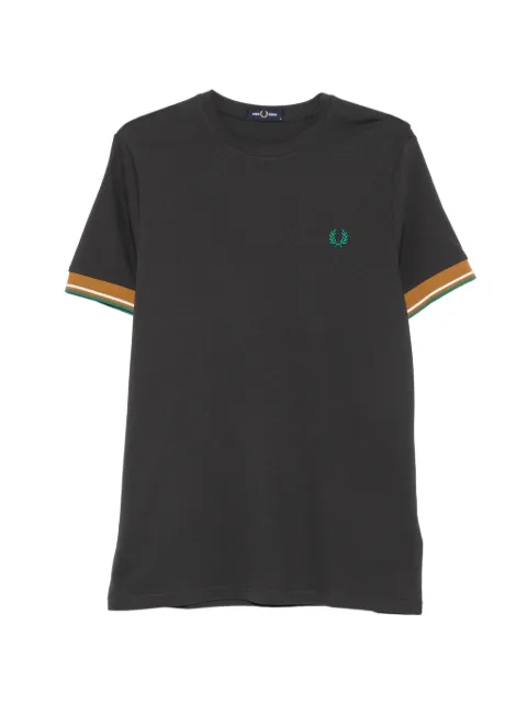 Fred Perry embroidered-logo tipped-cuff T-shirt