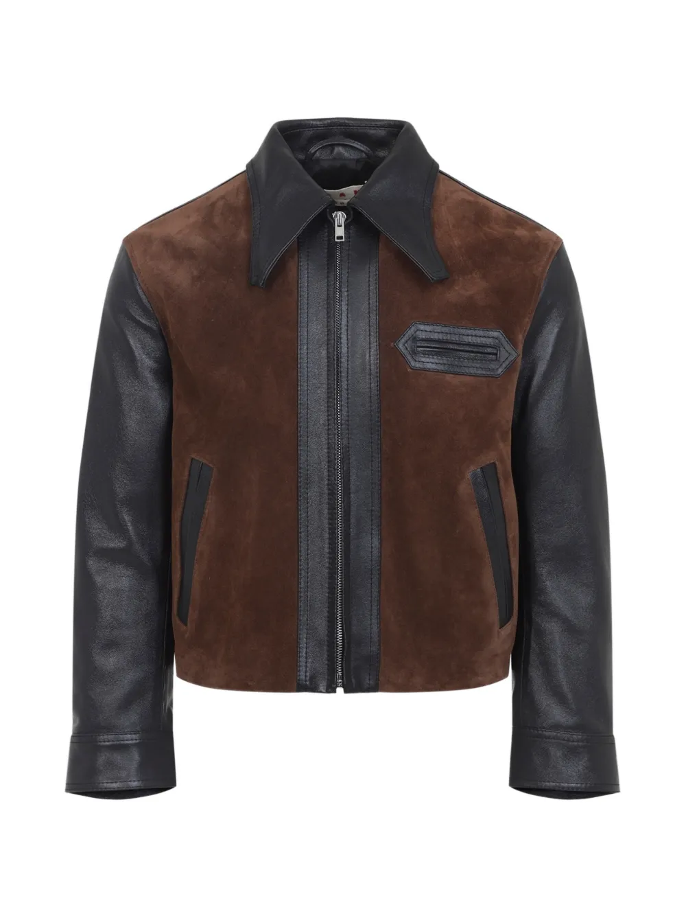 Marni suede-panelled jacket - Nero