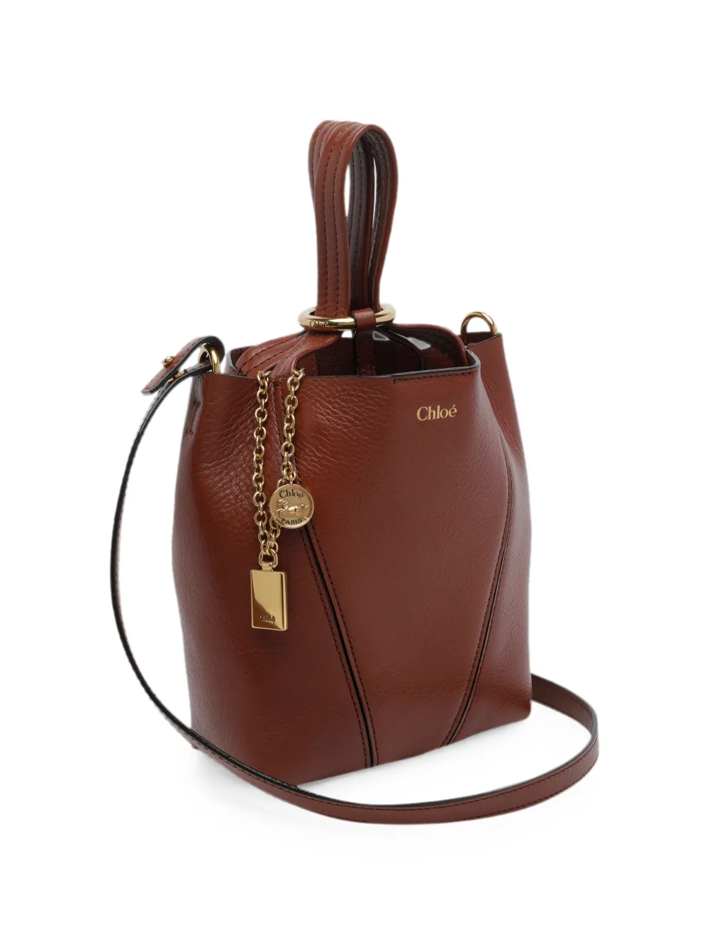 Chloé Leren bucket-tas Bruin