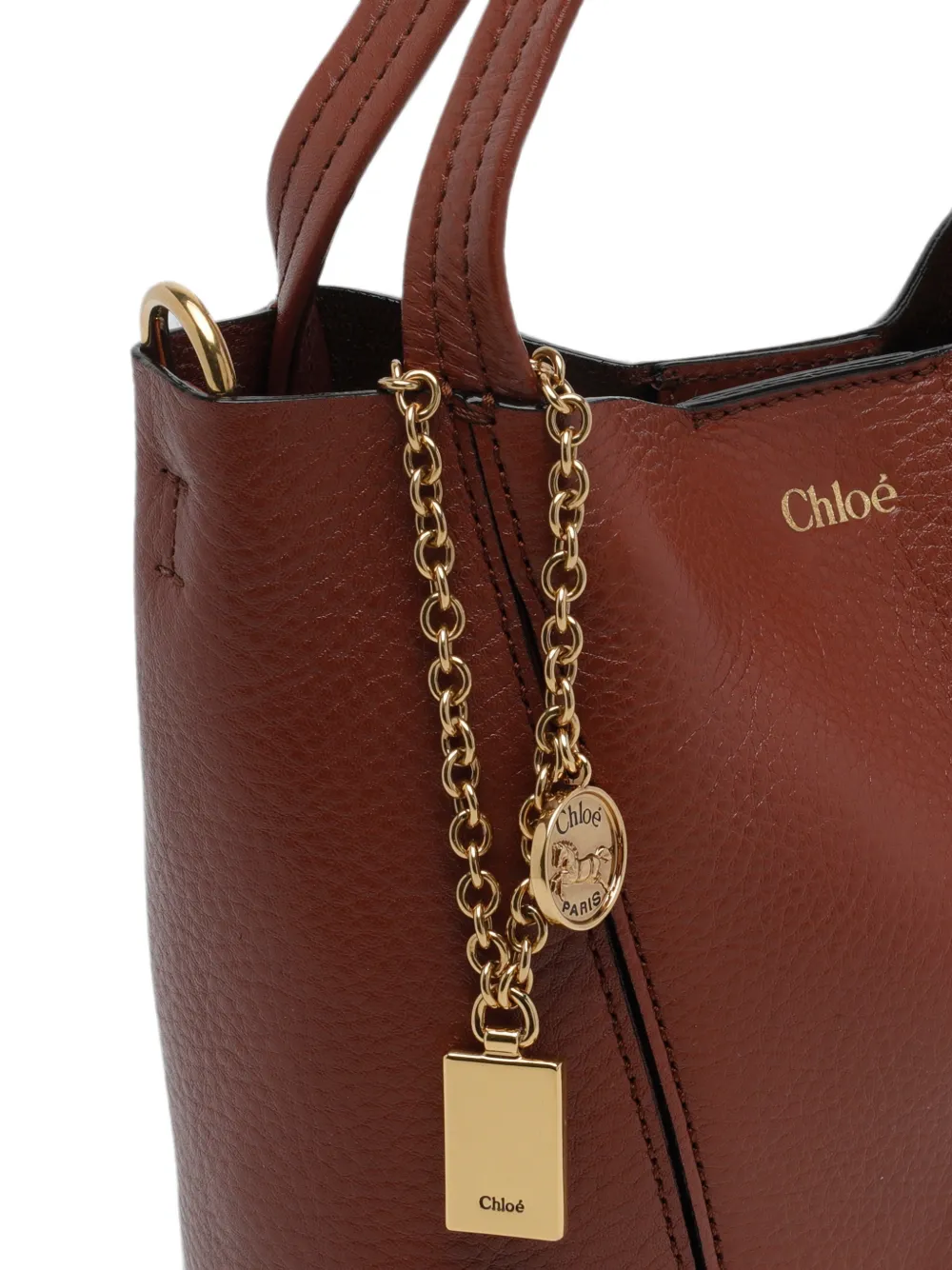 Chloé Leren bucket-tas Bruin