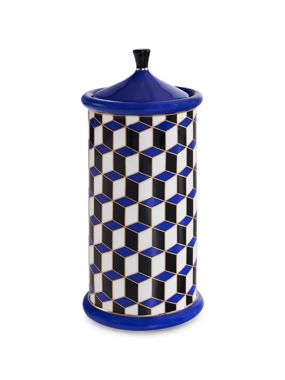 Jonathan Adler Versailles geometric-print canister - Blu