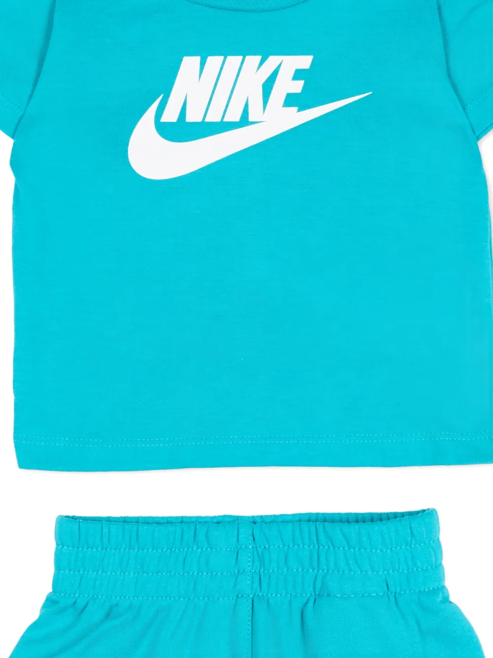 Nike Kids T-shirt en shorts met logoprint Blauw