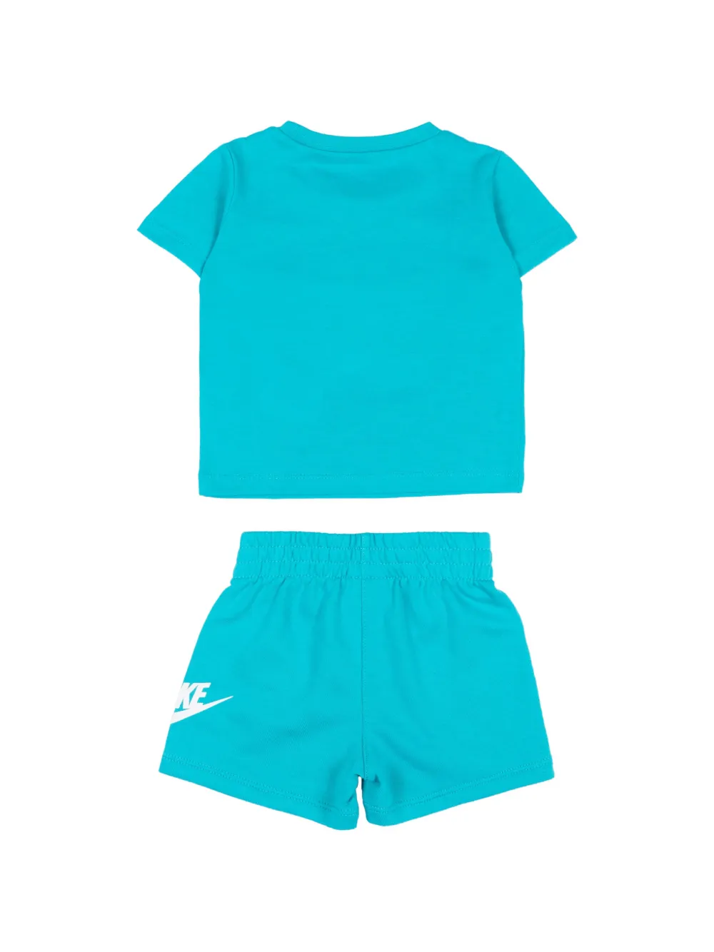 Nike Kids T-shirt en shorts met logoprint Blauw