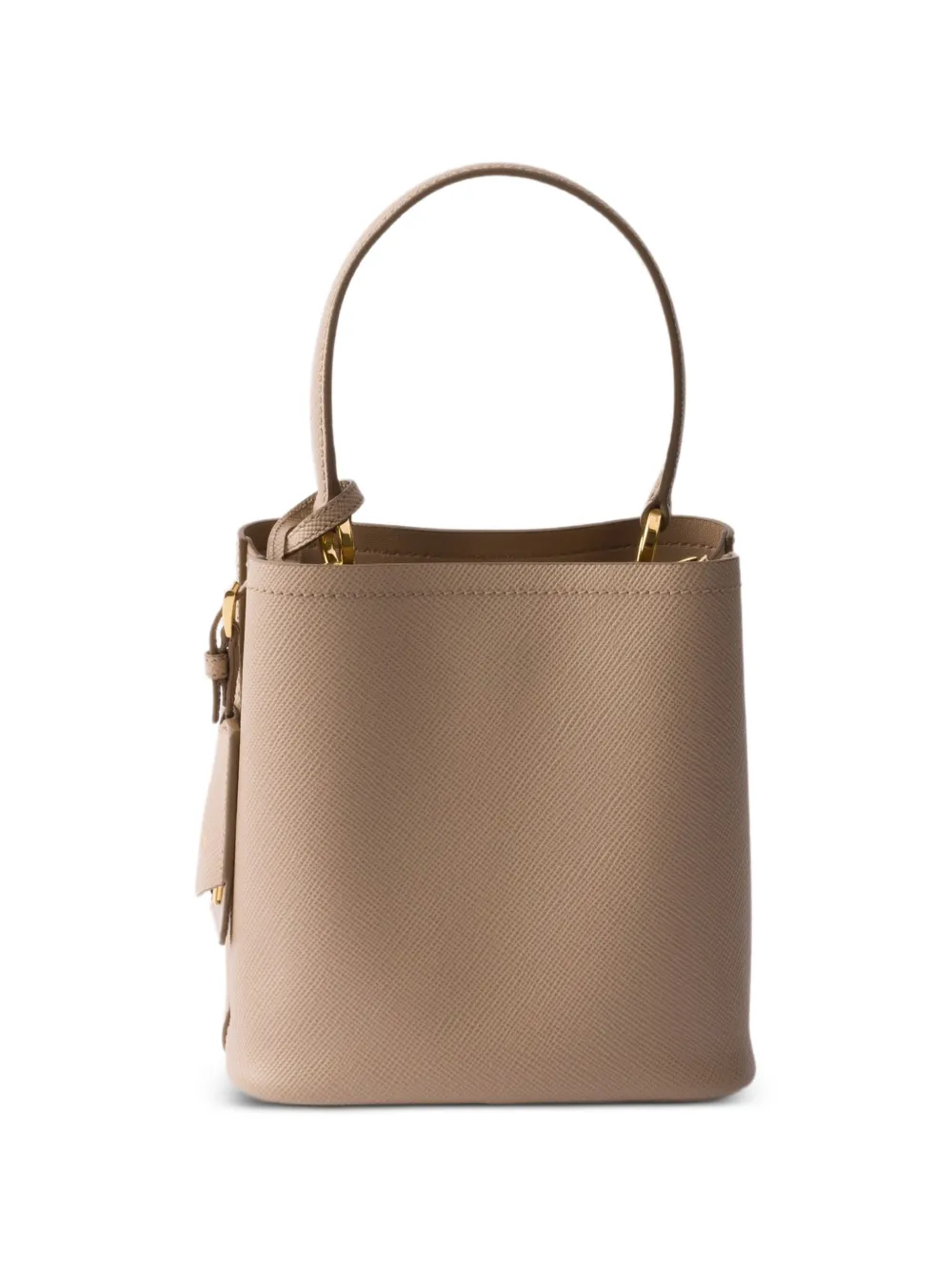 Prada Panier mini-tas van saffiano leer Beige