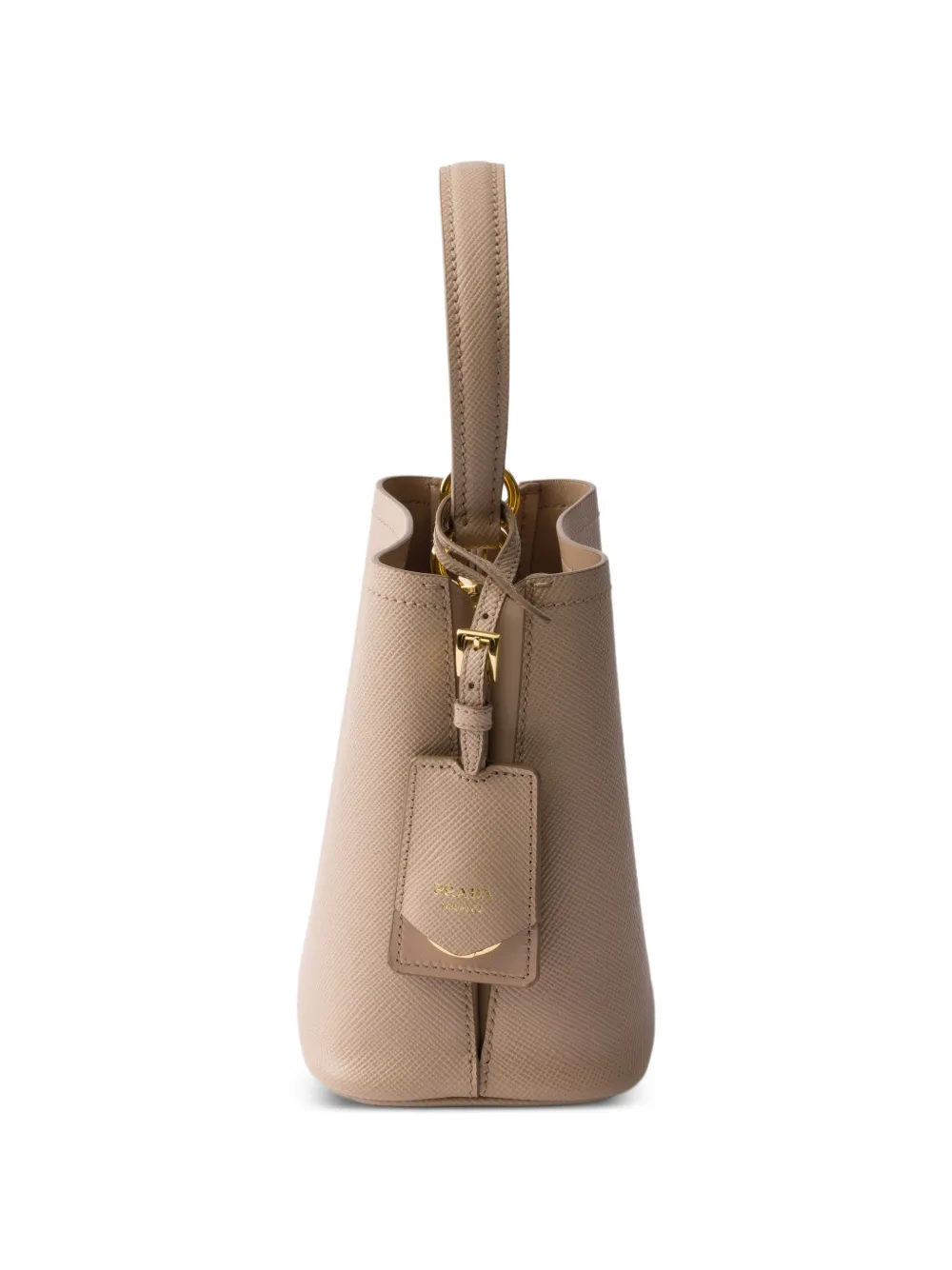 Prada Panier mini-tas van saffiano leer Beige