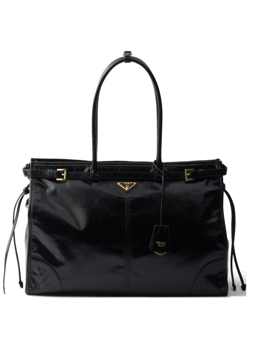 Prada Bonnie extra-large leather handbag - Schwarz