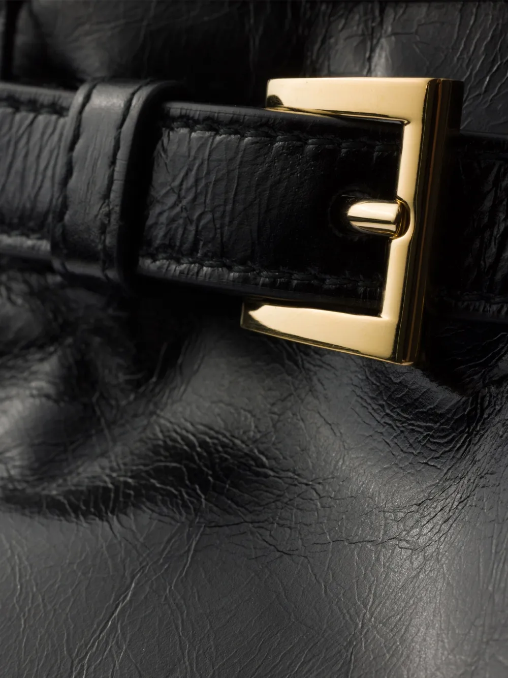 Prada Bonnie grote leren handtas Zwart