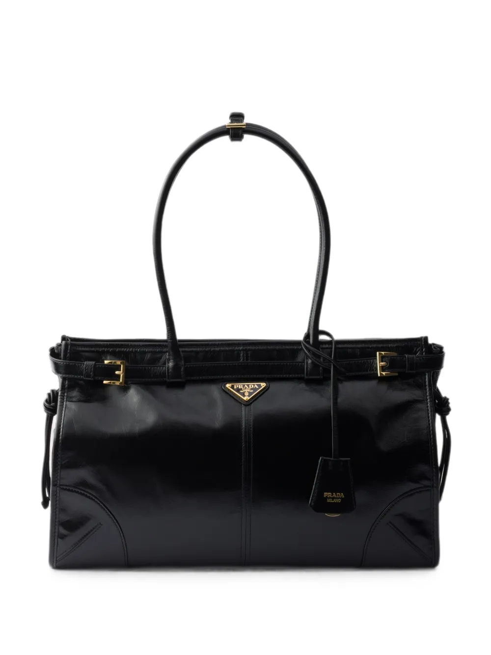 Prada Bonnie large leather handbag - Nero
