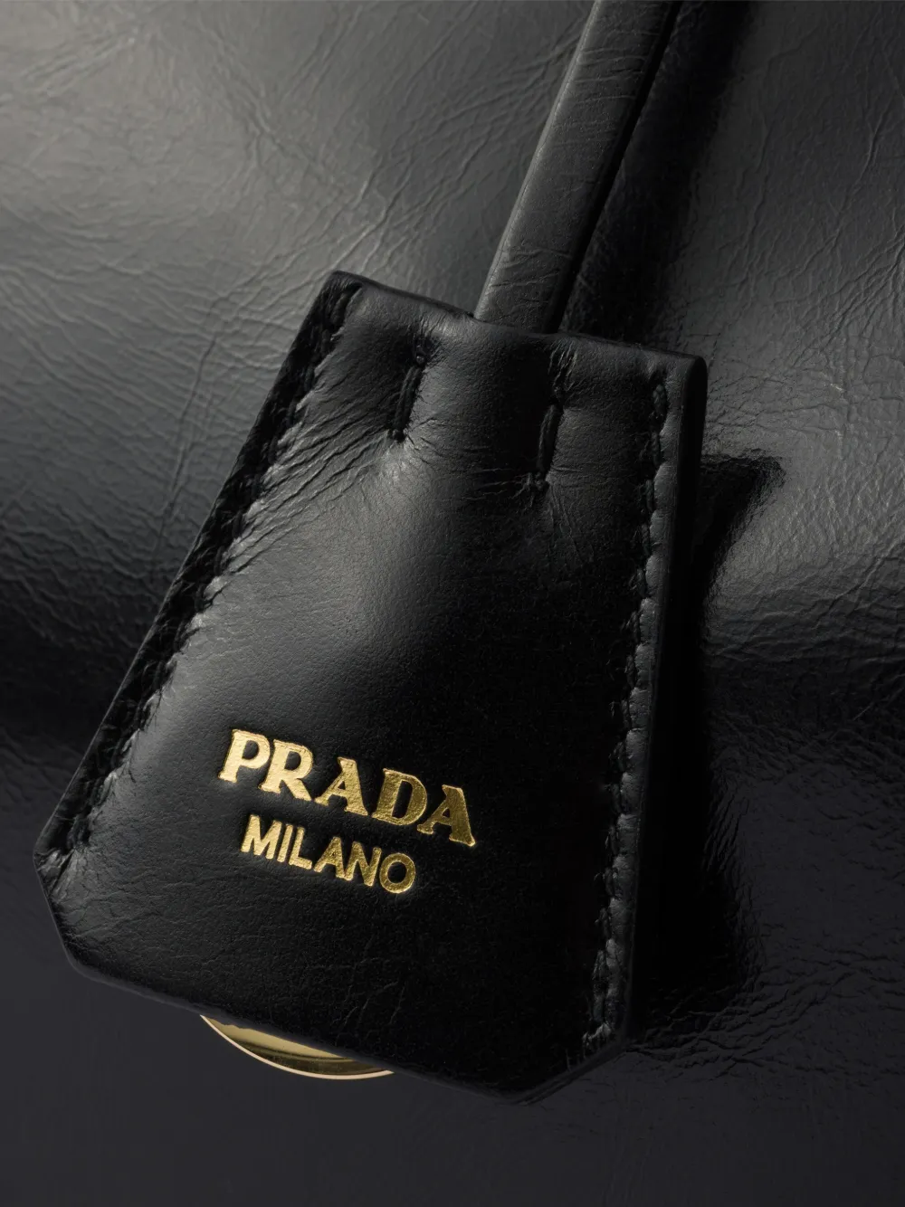 Prada Bonnie grote leren handtas Zwart