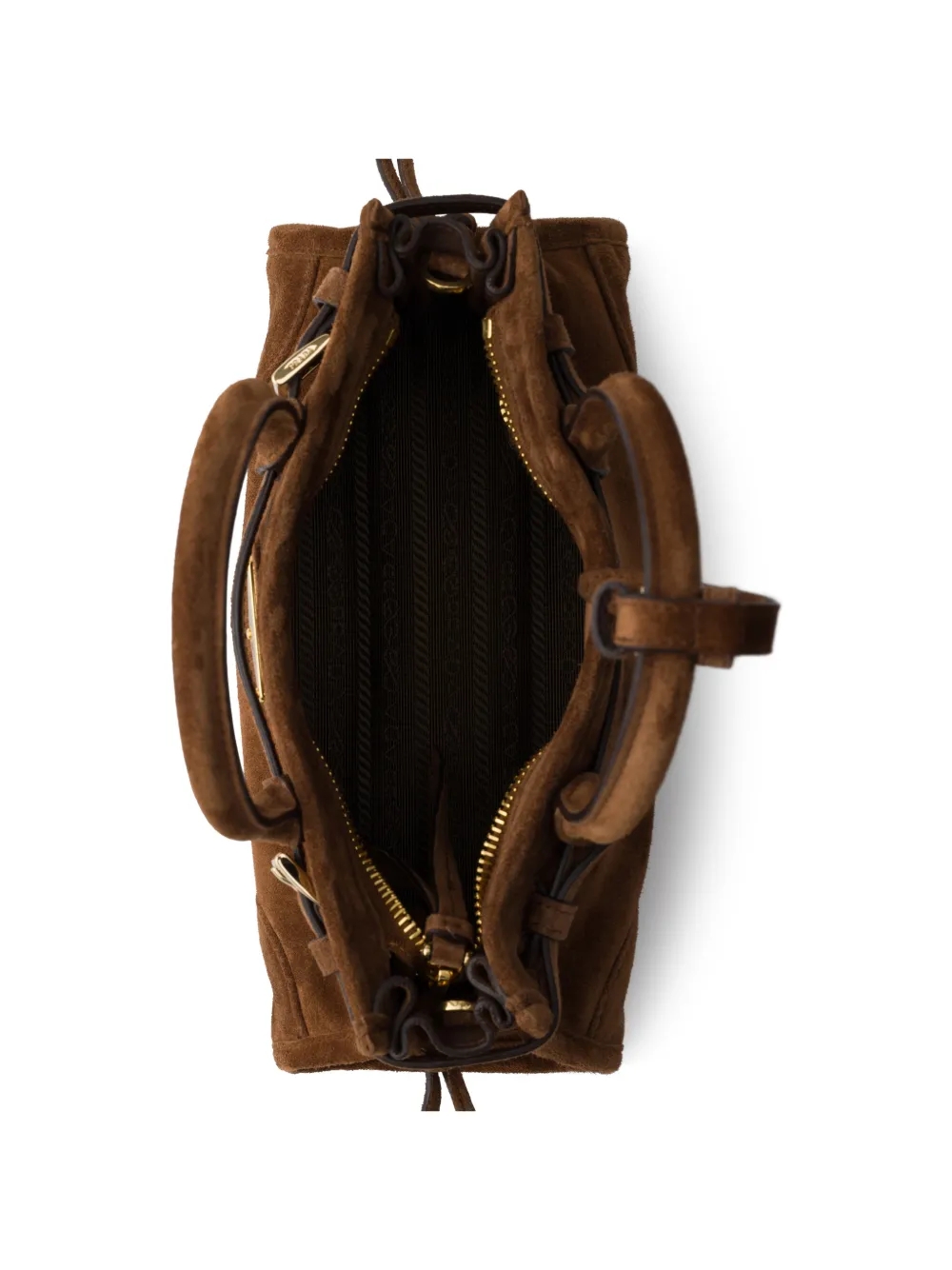 Prada Bonnie suède mini-handtas Bruin