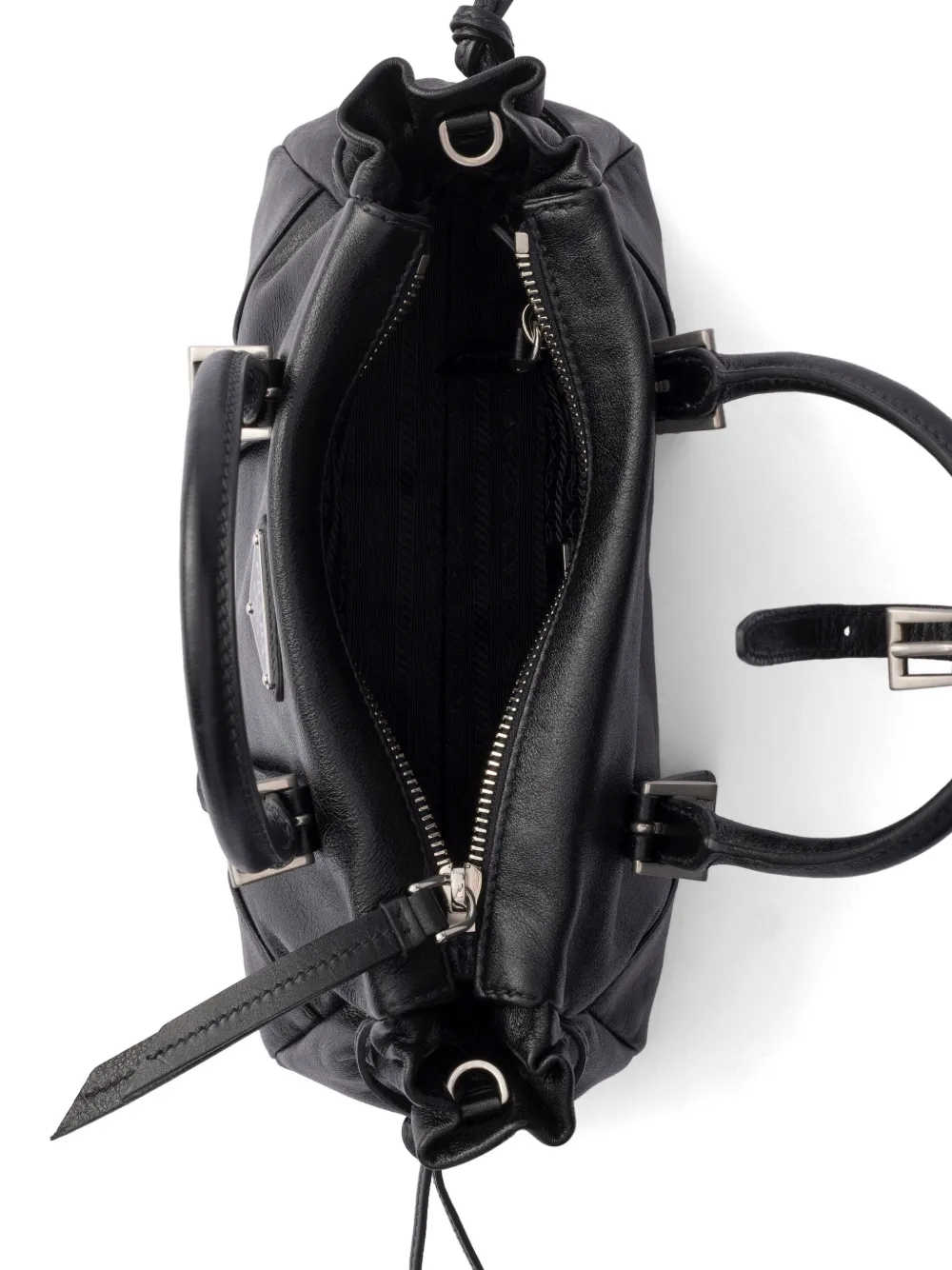 Prada Kleine Bonnie leren tas Zwart