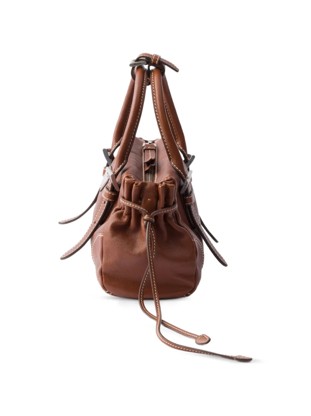 Prada Leren shopper Bruin