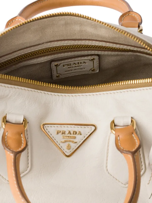 Prada Small Leather top-handle Bag | White | FARFETCH