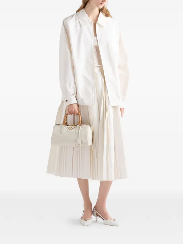 Prada Small Leather top-handle Bag | White | FARFETCH