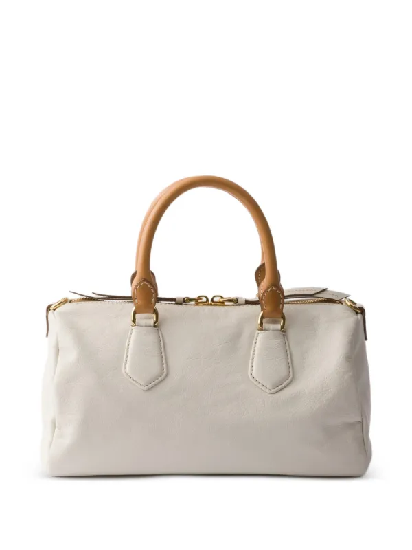 Prada Small Leather top-handle Bag | White | FARFETCH