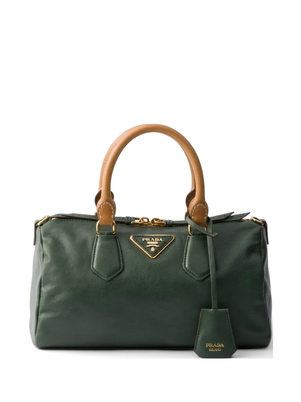 Prada small leather top-handle bag - Verde