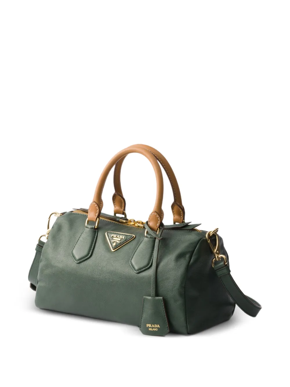 Prada kleine leren tas met handvat Groen