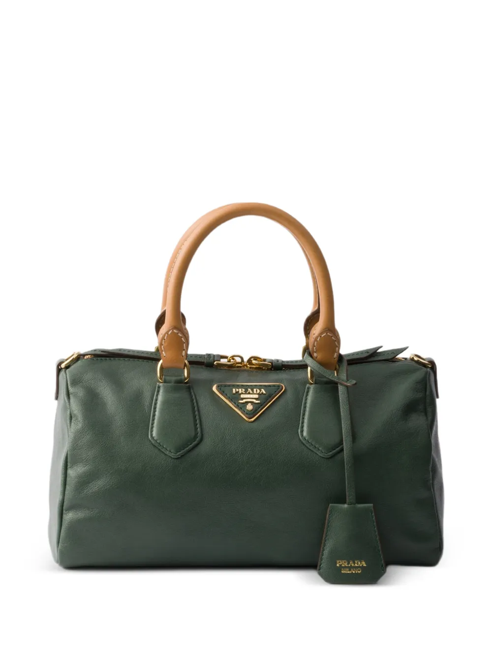 Prada small leather top-handle bag - Verde