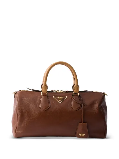 Prada large leather top-handle bag