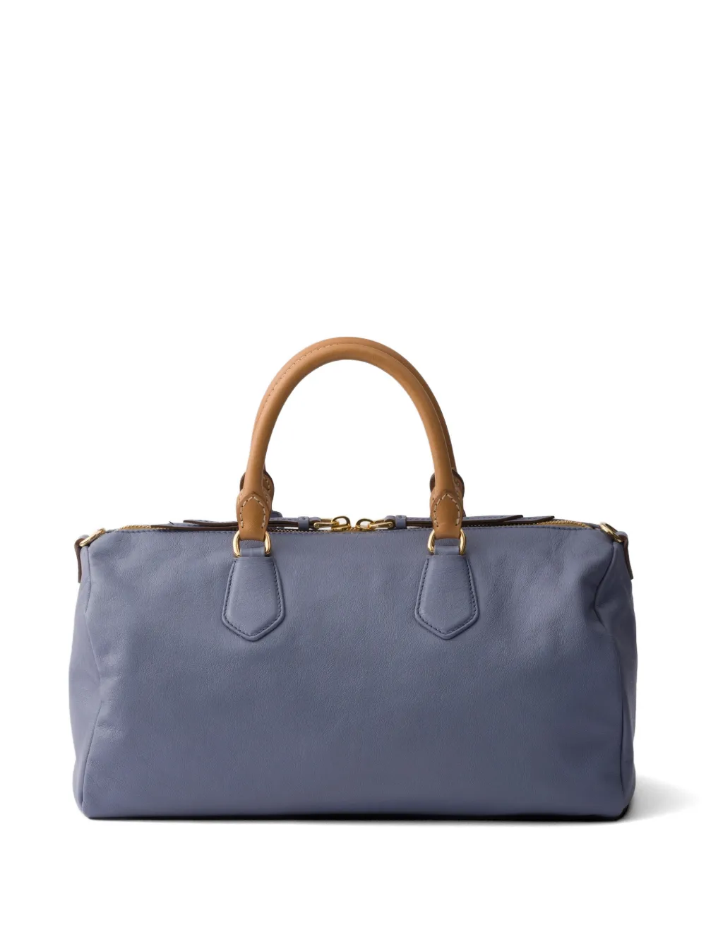 Prada Grote leren shopper met handvat Blauw