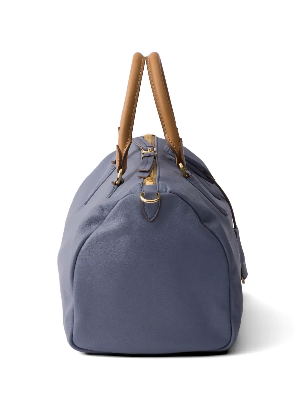 Prada Grote leren shopper met handvat Blauw