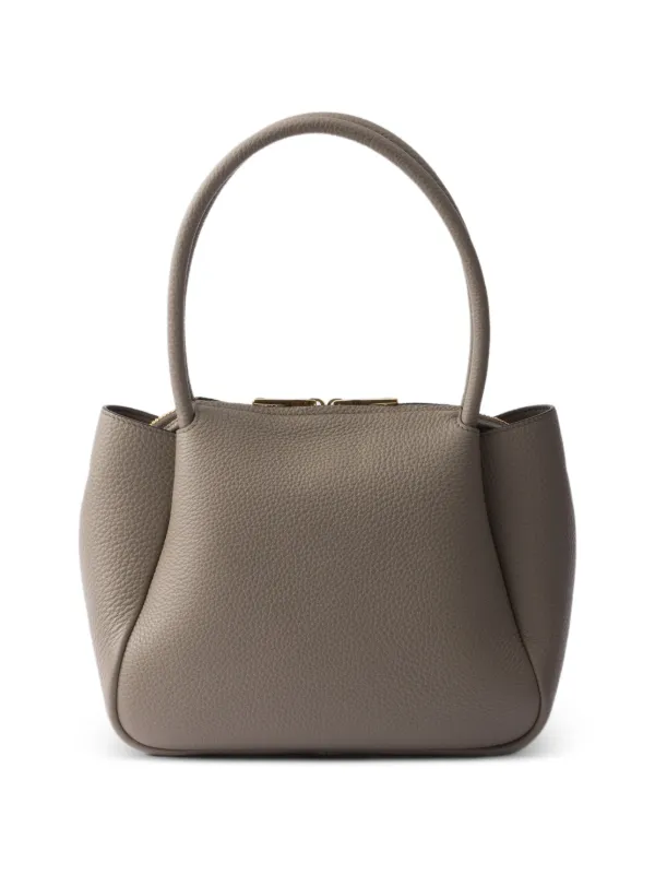 Prada Small Leather Handbag | Grey | FARFETCH