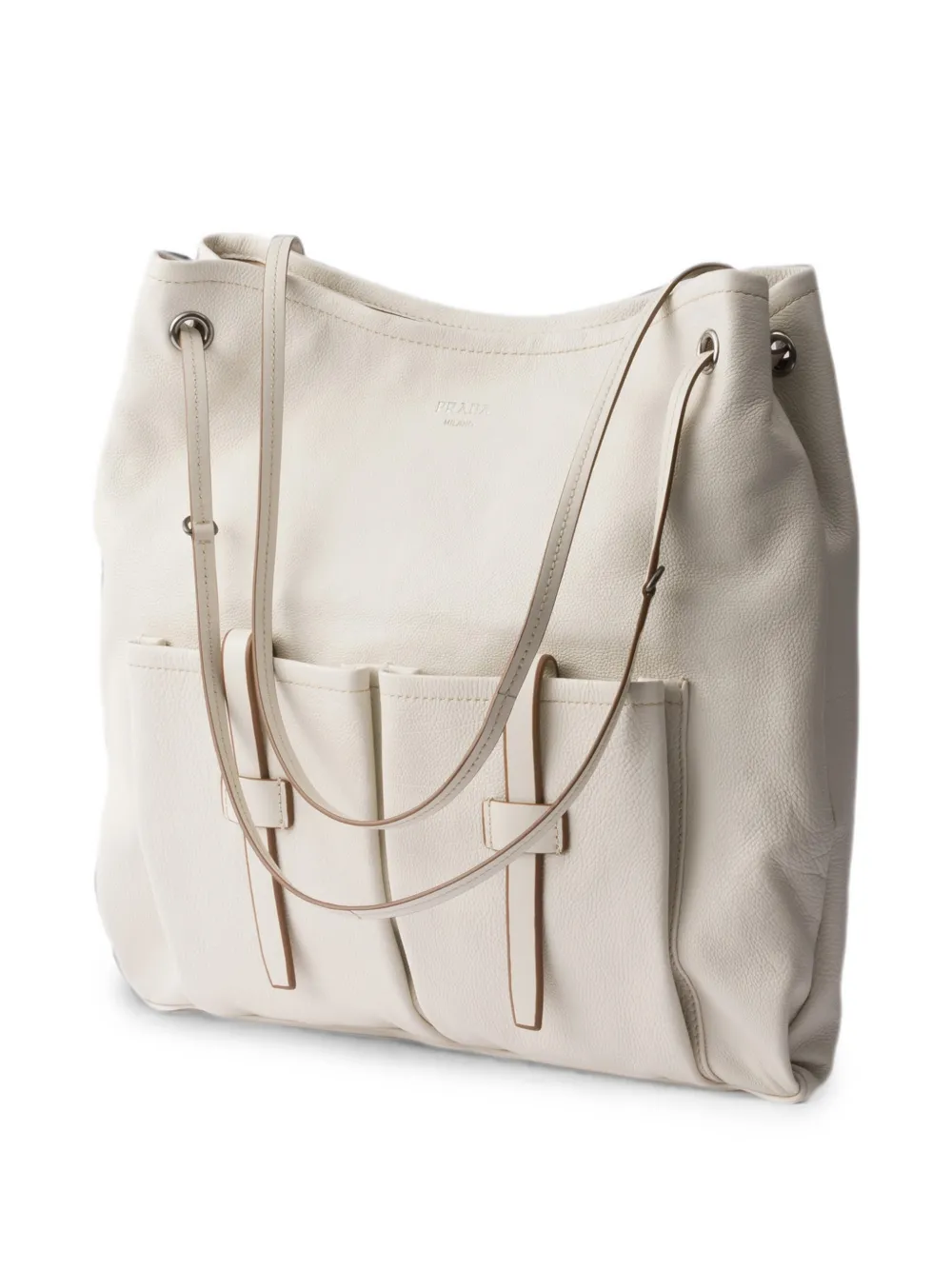 Prada Route grote leren tas Beige