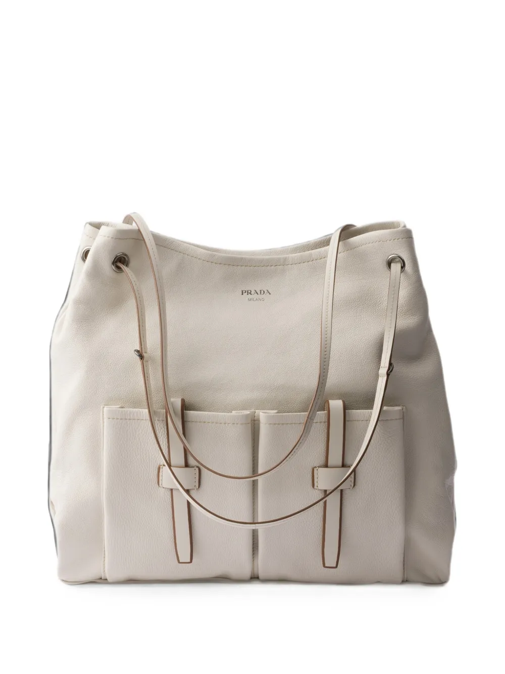 Prada Route large leather bag - Nude