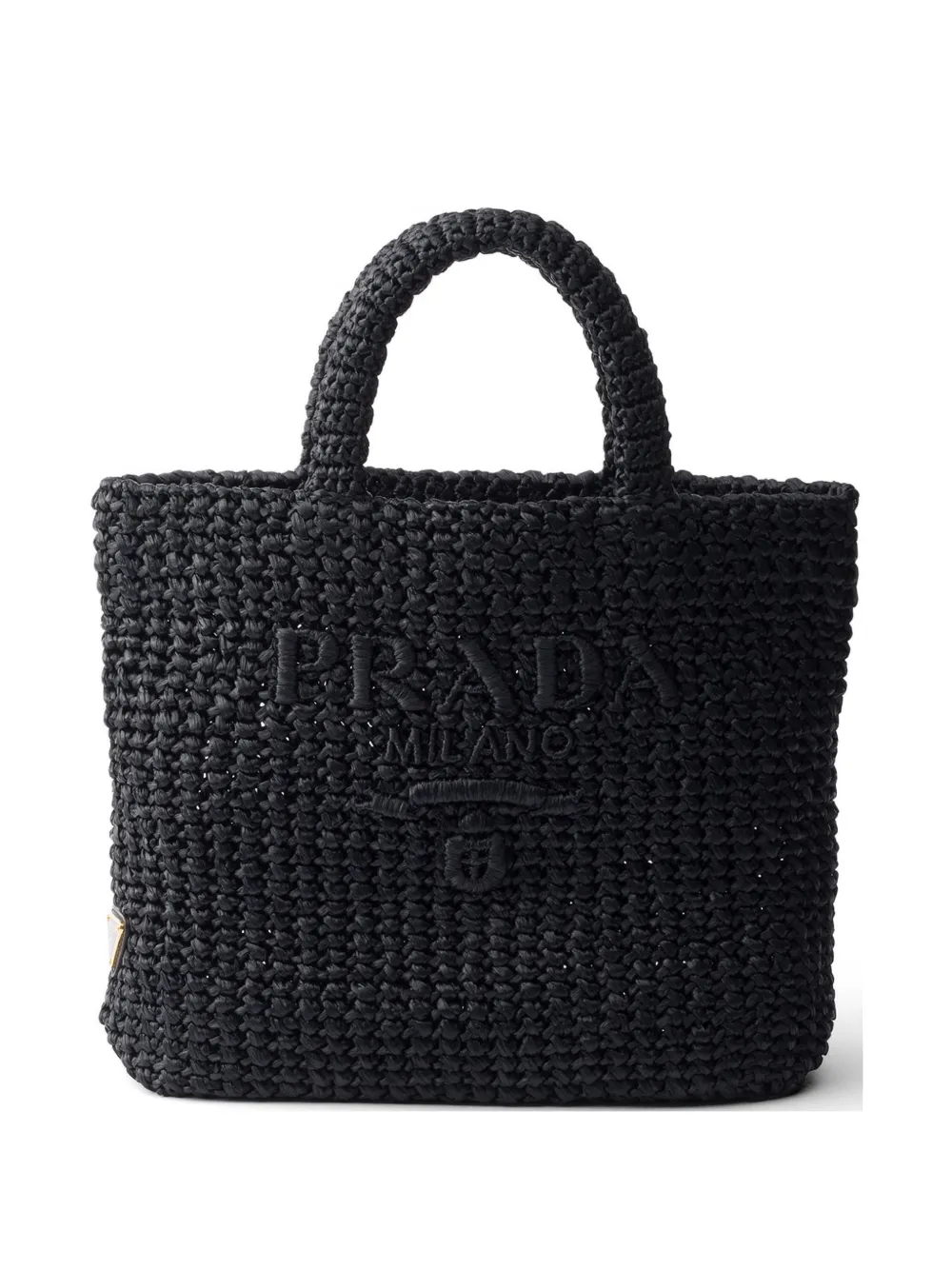 Prada small crochet tote bag - Schwarz