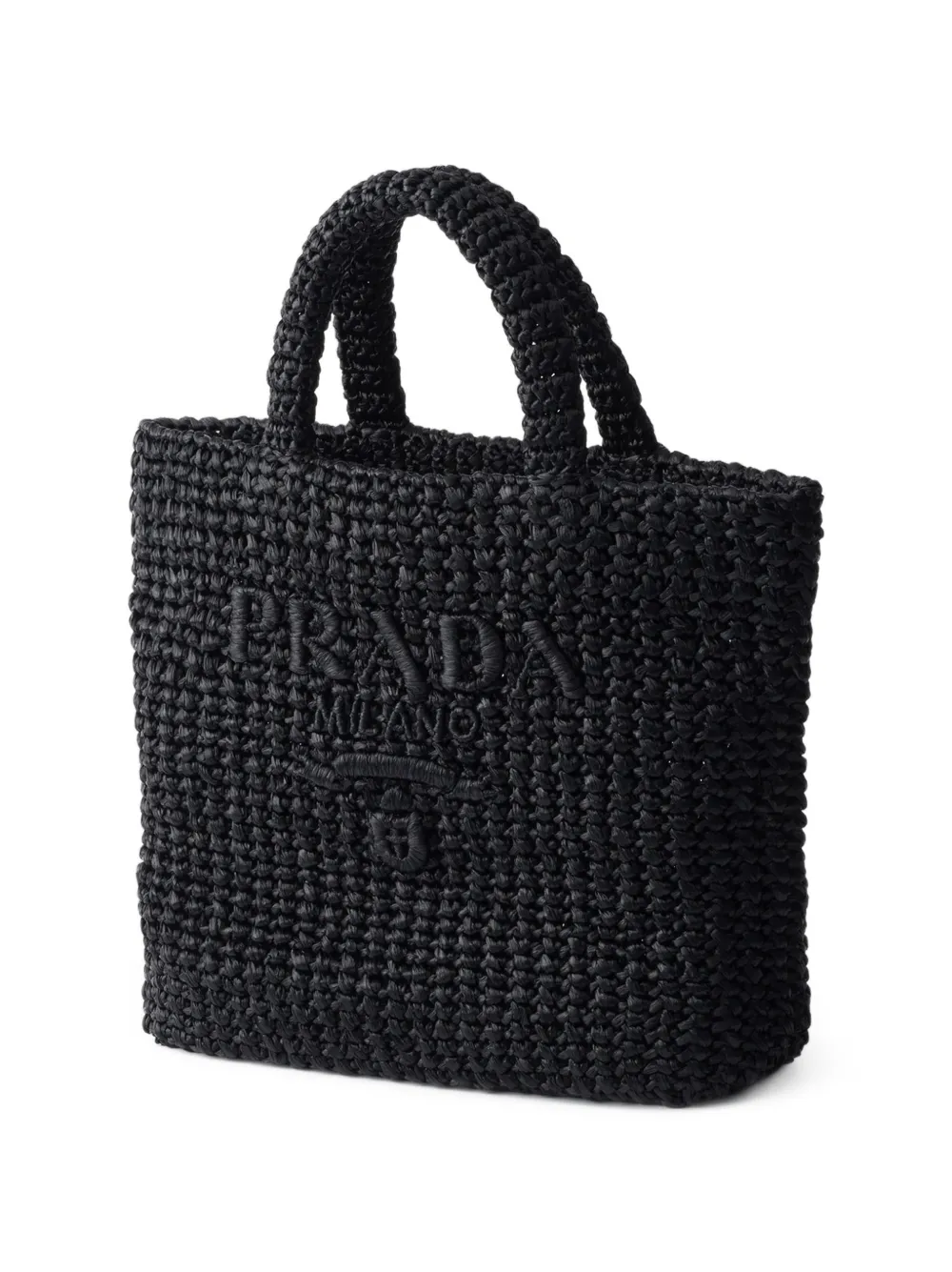 Prada Kleine gehaakte shopper Zwart