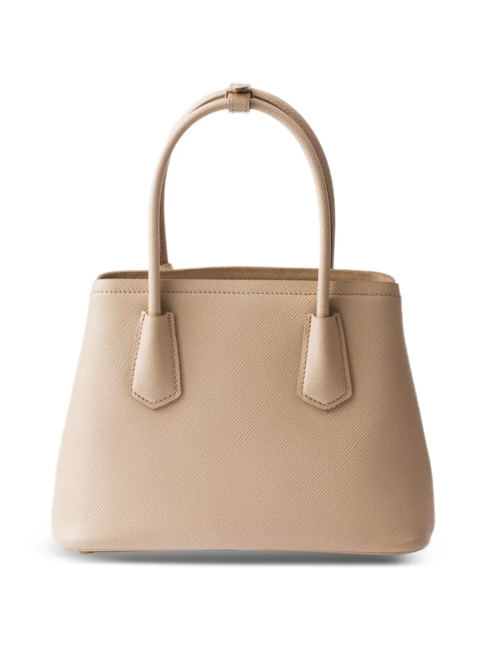 Prada Kleine Double Saffiano leren tas Beige