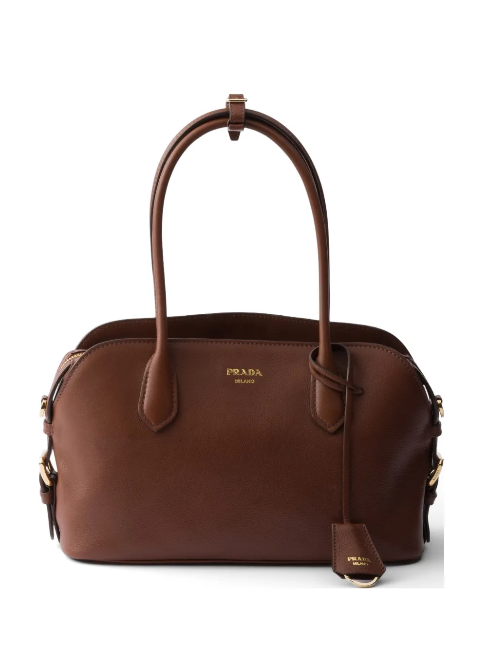 Prada medium leather tote bag - Braun