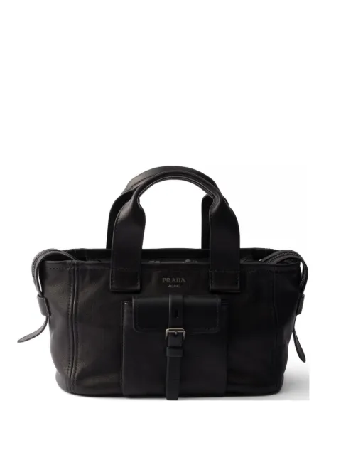 Prada Route medium leather tote bag