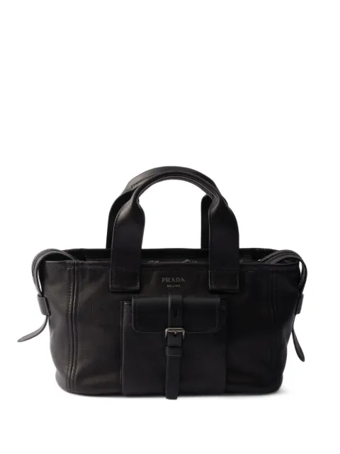 Prada Route medium leather tote bag