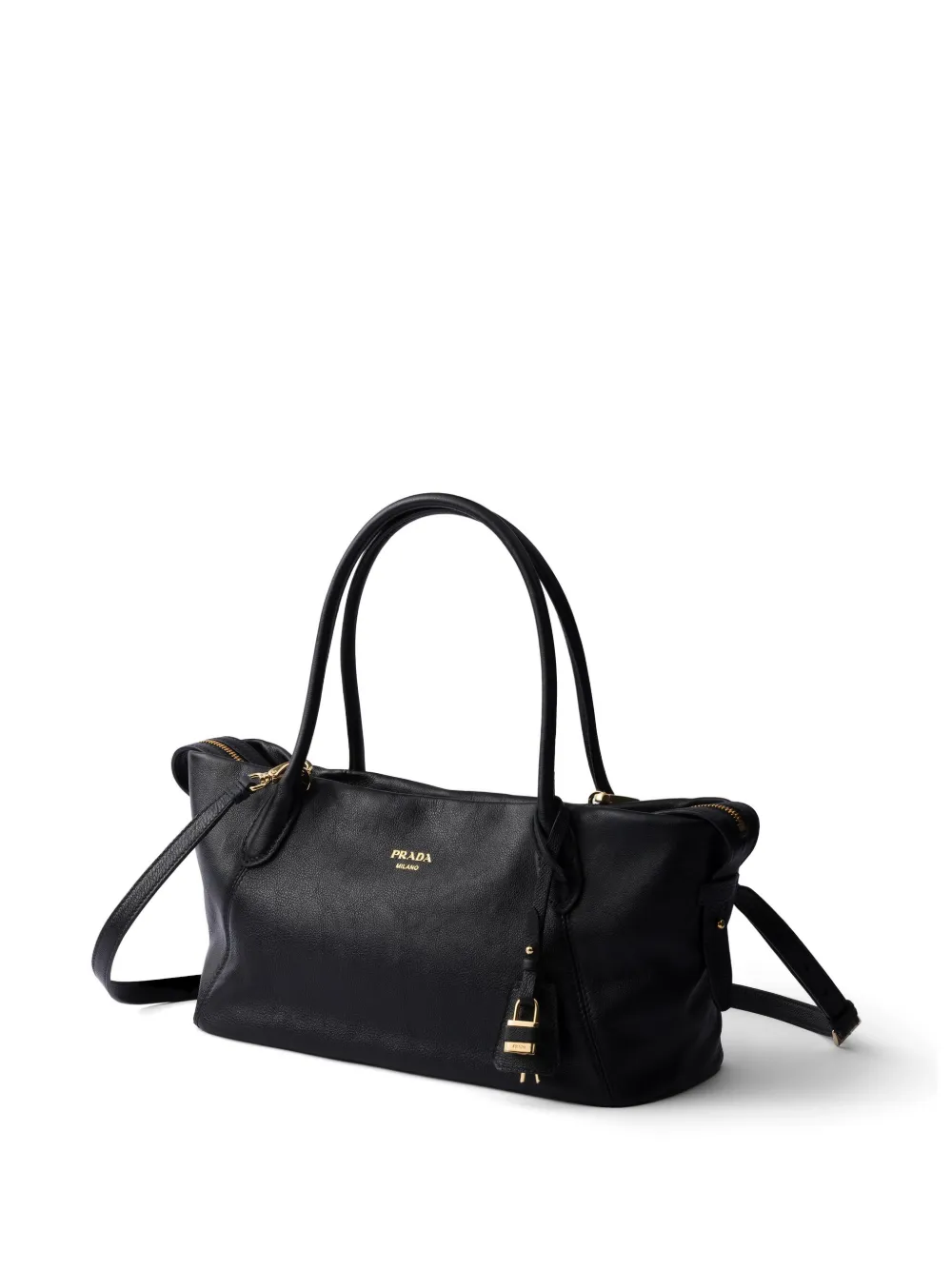 Prada Leren shopper Zwart