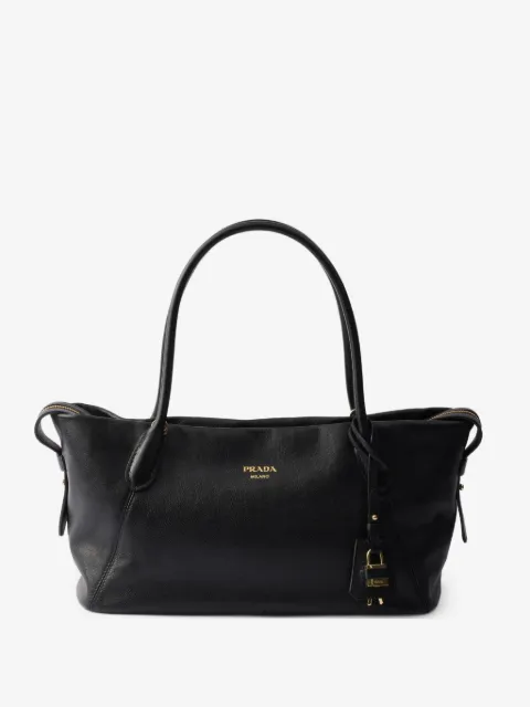 Prada large leather tote bag