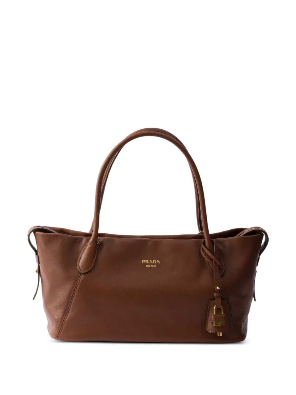 Prada large leather tote bag - Brown