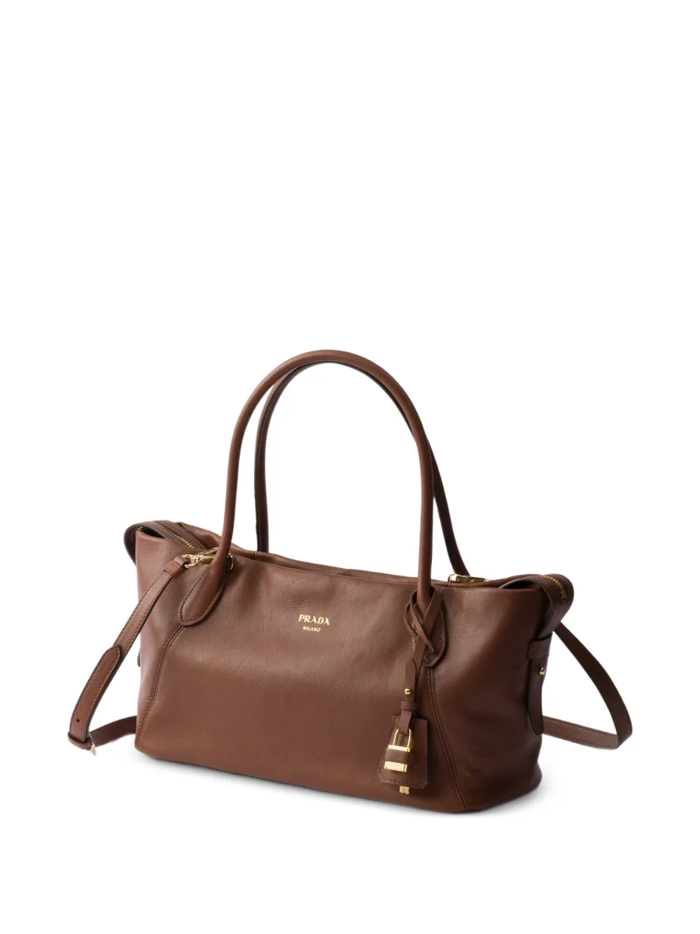 Prada Leren shopper Bruin