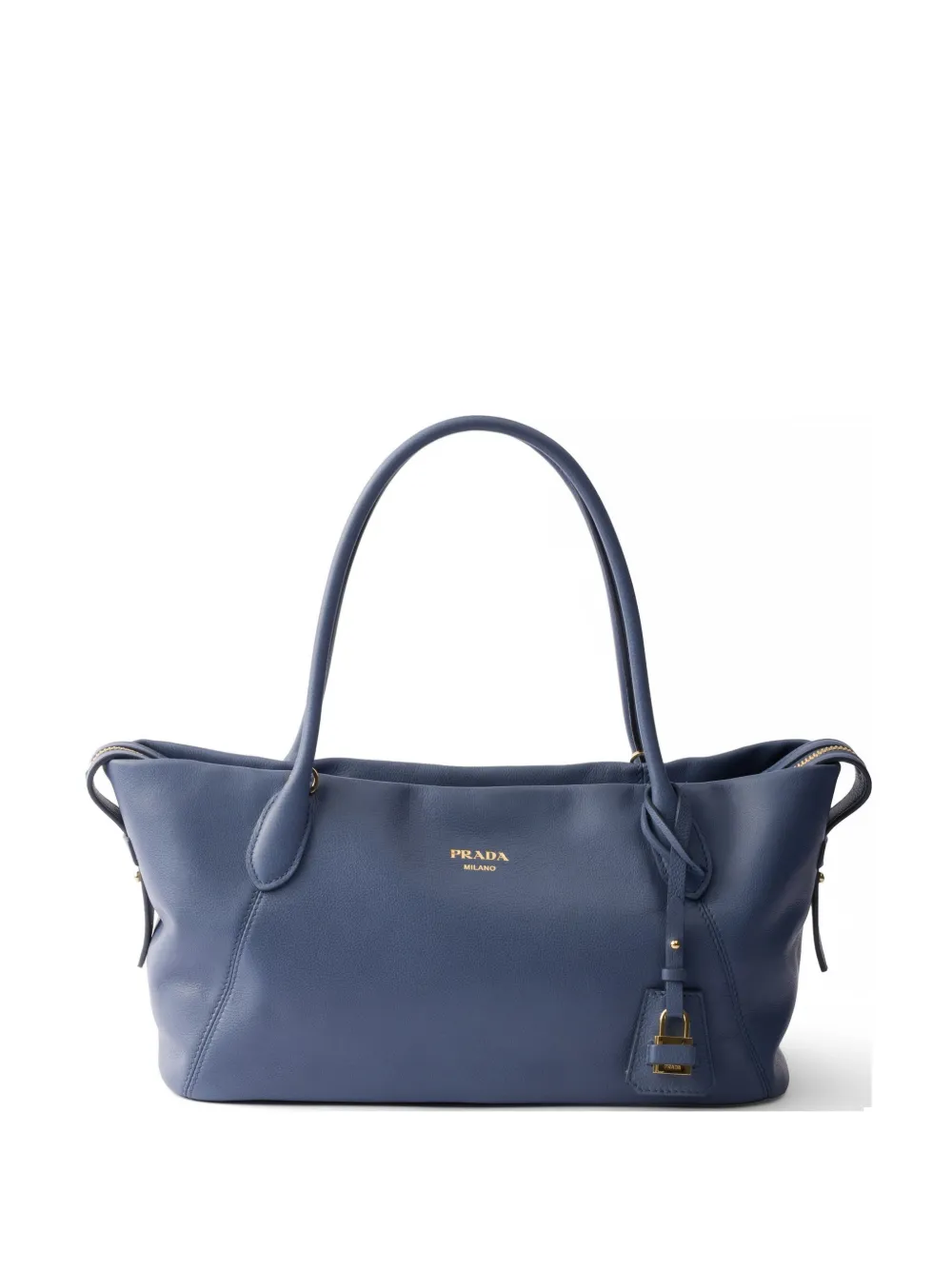 Prada large leather tote bag - Blau
