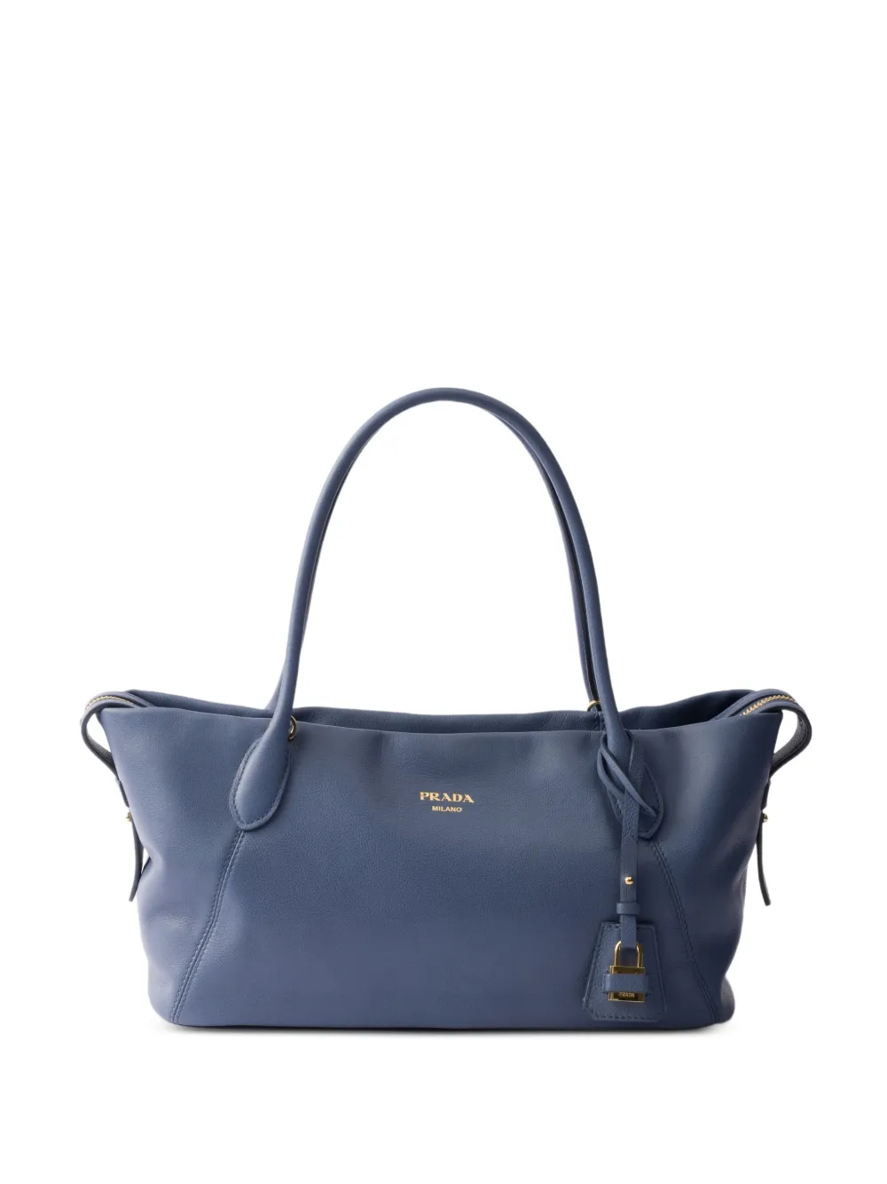 Prada large leather tote bag - Blu