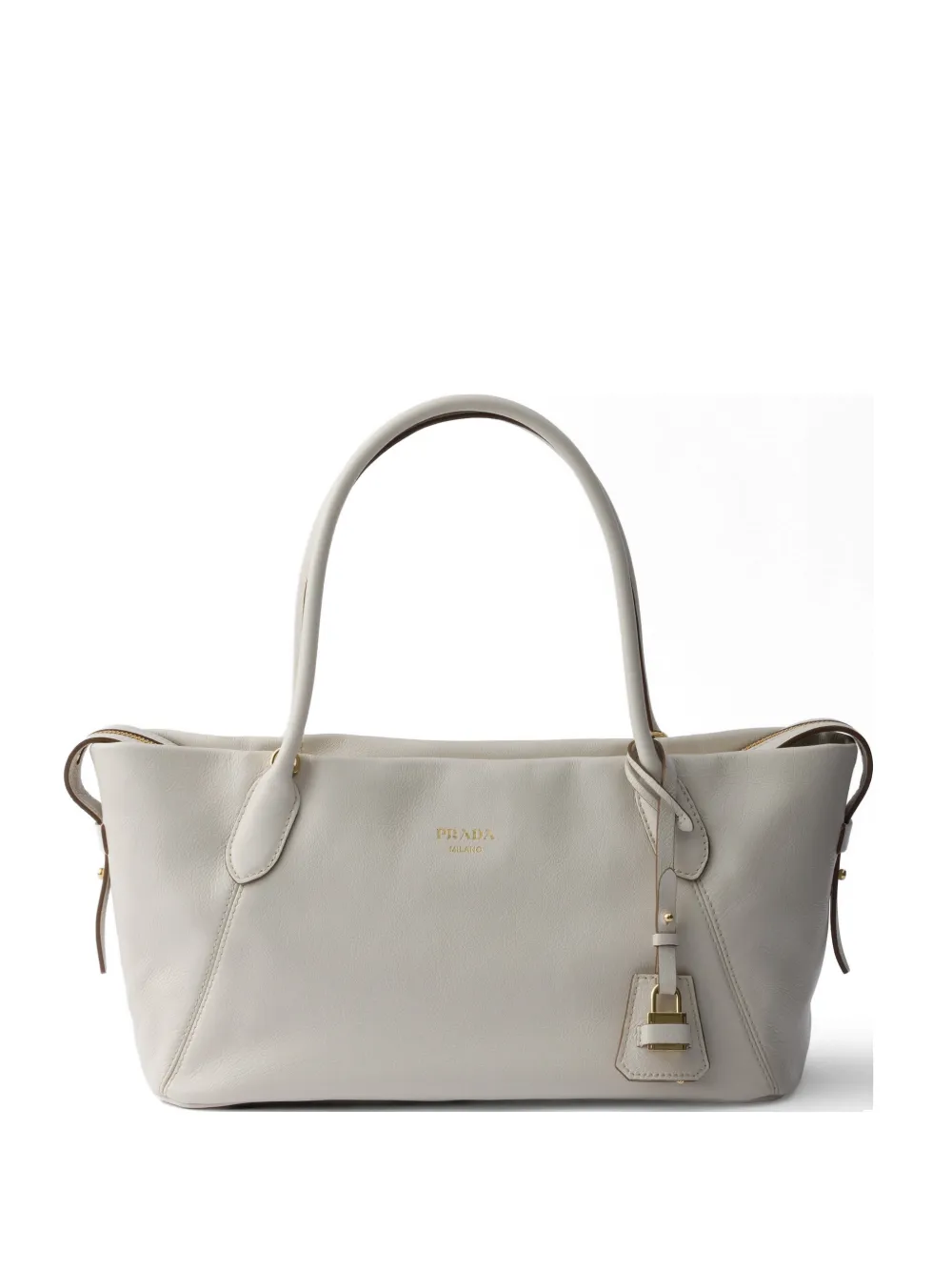 Prada large leather tote bag - Nude
